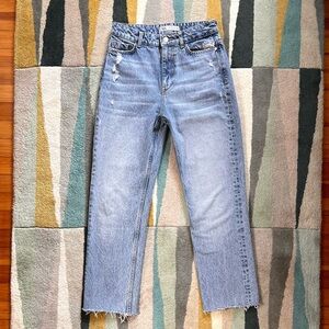 Zara Distressed Straight Leg Jeans